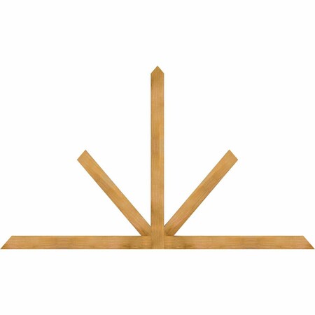 Ekena Millwork Saratoga Rough Sawn Timber Gable Bracket, Western Red Cedar, 96"W x 56"H x 2"D x 4"F, 14/12 Pitch GBW096X56X0204SAR00RWR